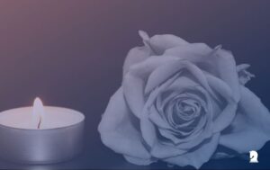 Losing a loved one rose and candle